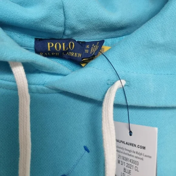 Polo Ralph Lauren Blue embroidered logo hoodie sz xl uk 12/14 Bnwt - Picture 2 of 4
